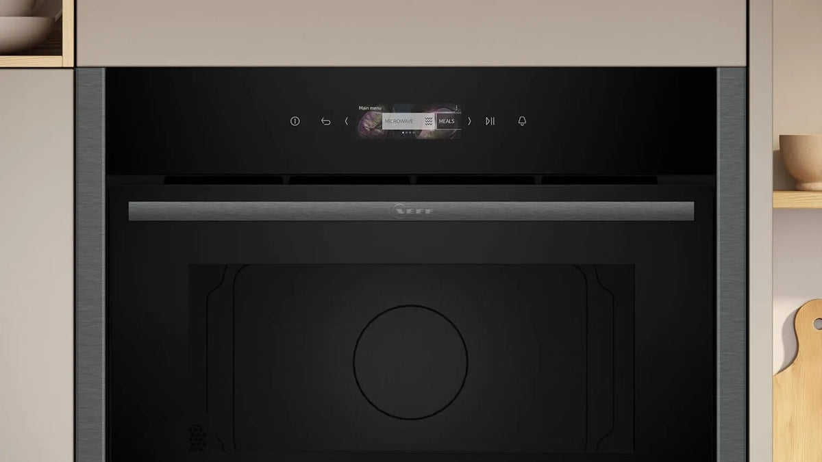 NEFF C24GR3XG1B Forno a microonde, 60 x 45 cm, da incasso, grigio, N 70