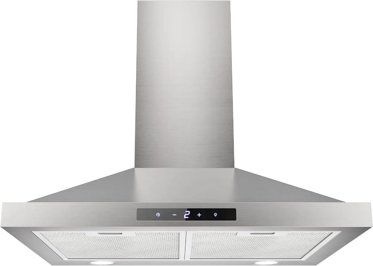 Cappa aspirante, 60cm, 335 m3/h, cappa da cucina, FIREGAS, 3 velocità, montaggio a parete, acciaio inox, ricircolo 335m3, h con filtro a carboni