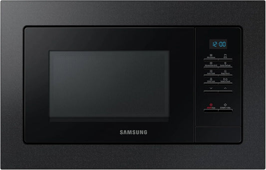 Samsung MG20A7013CB/EG Forno a microonde, 28 cm, 20 L, 850 W, grill, da incasso, piastra Crusty Plate, interno smaltato antigraffio, colore