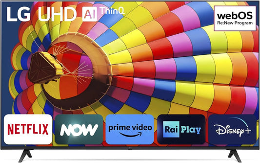 LG UT8000 Gen7 Smart TV, televisore, 4K UHD, HDR, webOS, HDMI, Wi-Fi, HDR10 Pro, UHD 65'', Serie 2024, 20W, 65 6LA, webOS 24, Processore α5, 3 HDMI