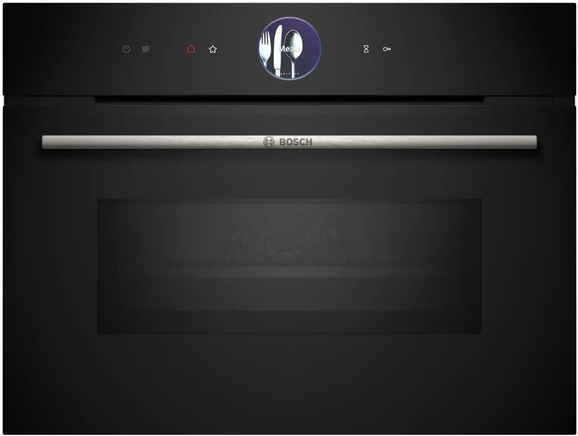 Bosch Serie 8 CMG7761B1 Forno a microonde, 45 x 60 cm, touch, da incasso, nero, Made in Germany, Pirolisi, Air Fry, anello di comando digitale