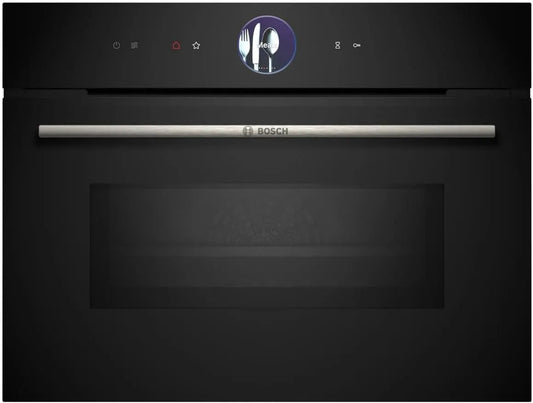 Bosch Serie 8 CMG7761B1 Forno a microonde, 45 x 60 cm, touch, da incasso, nero, Made in Germany, Pirolisi, Air Fry, anello di comando digitale