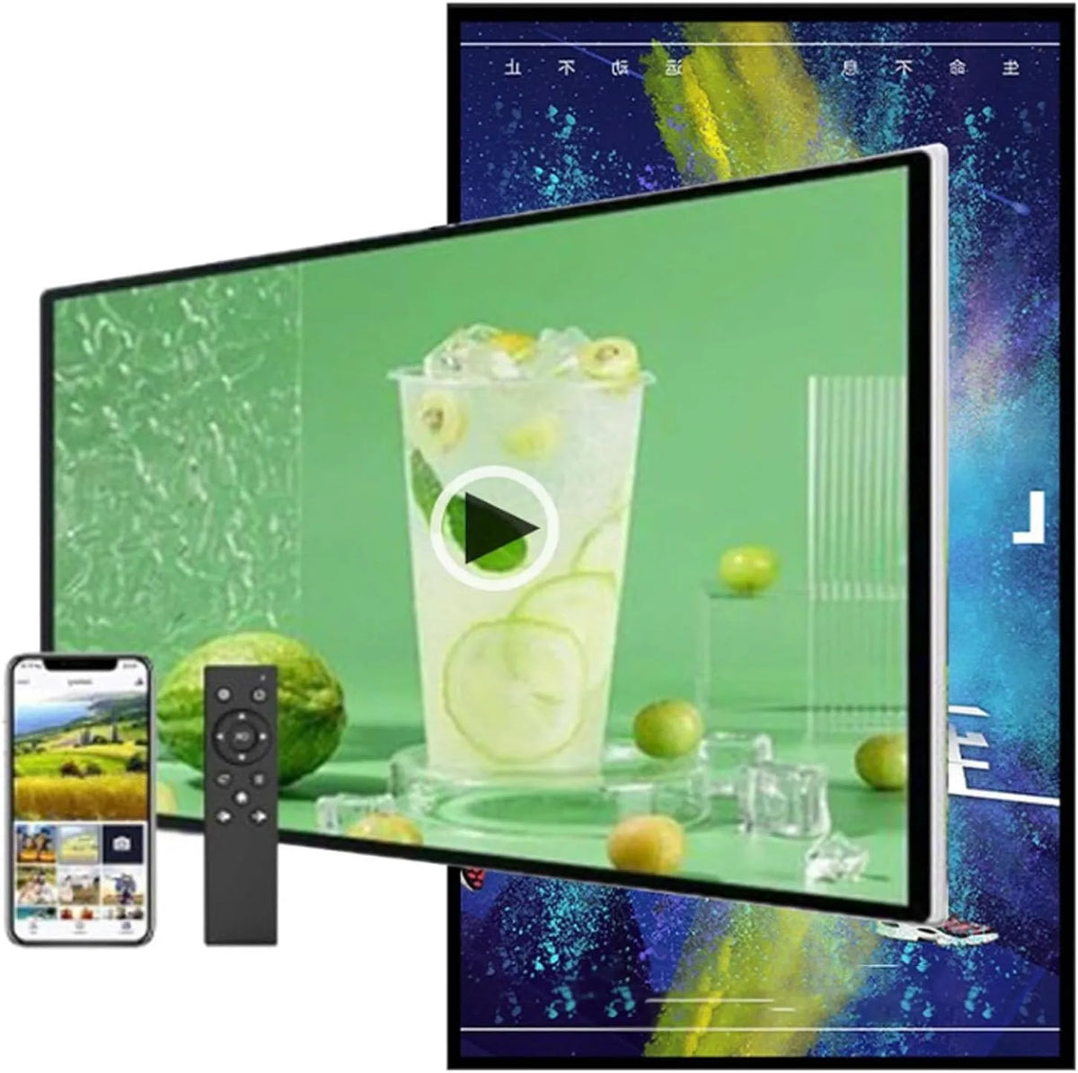 Display digital signage, 18, 5 pollici, display pubblicitario, professionale, USB, visualizzazione pubblicitaria digitale, Smart Split Screen