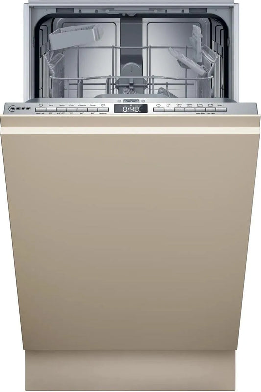 NEFF S855EKX33E Lavastoviglie, 45 cm, formato slim, incasso totale, pulizia forte Cehf 70oC, sistema di vimini Flex I, N 50, Smart lavastoviglie
