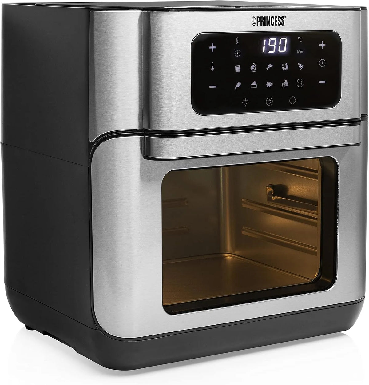 Princess Forno elettrico, 10 L, 1500 W, 10 programmi, touch, acciaio inox, Fino al 66, 7% di Risparmio Energetico, 182065, Princess Friggitrice ad