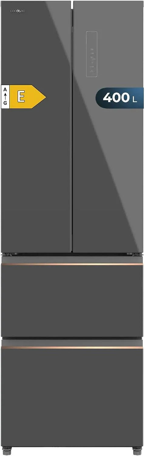 Cecotec Bolero CoolMarket Combi F2D Congelatore, 400 L, No Frost, vano congelatore, Inverter, freezer verticale, grigio, NoFrost, Modalità ECO