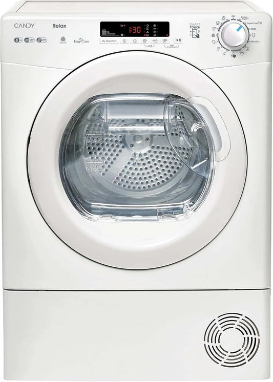 Candy EH8N1DE-S Asciugatrice, 8 kg, classe energetica E, bianco, 85 x 59, 6 x 60, Connettività NFC, Candy Smart CR EH8N1DE-S Asciugatrice a Pompa di