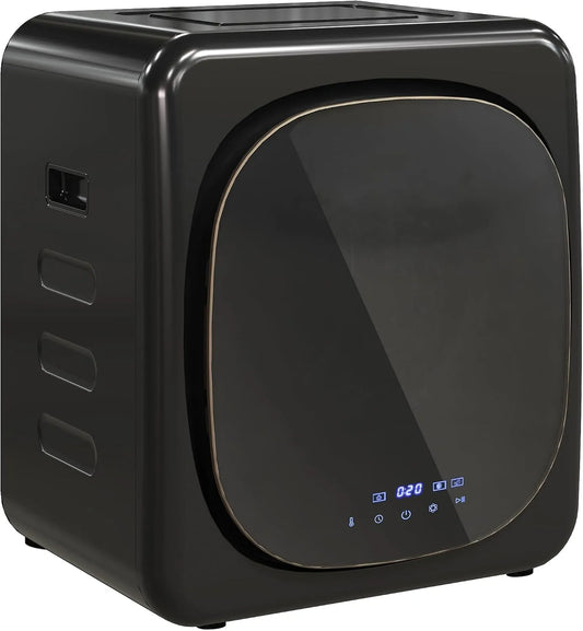 Asciugatrice, 6 programmi, 2.5 kg, portatile, touch, nero, HOMCOM Mini Asciugatrice Portatile 2.5kg 6 Programmi Display Touch Nero
