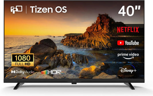 Smart TV 1080p, 40 pollici, televisore, Tizen OS, Full HD, FPD 40 Pollici Smart TV 1080p Full HD Tizen OS TV a schermo piatto