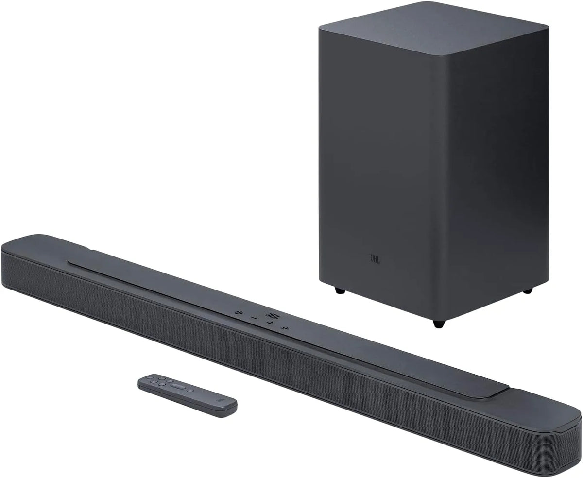 Smart TV MK2, televisore, nero, JBL BAR 2, 1 Deep Bass, Soundbar per TV