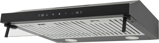 Cappa aspirante S6001-SS, 60 cm, cappa da cucina, touch, 3 livelli, 2 LED, touch screen, per appartamenti, roulotte, cucine, ristoranti, hotel