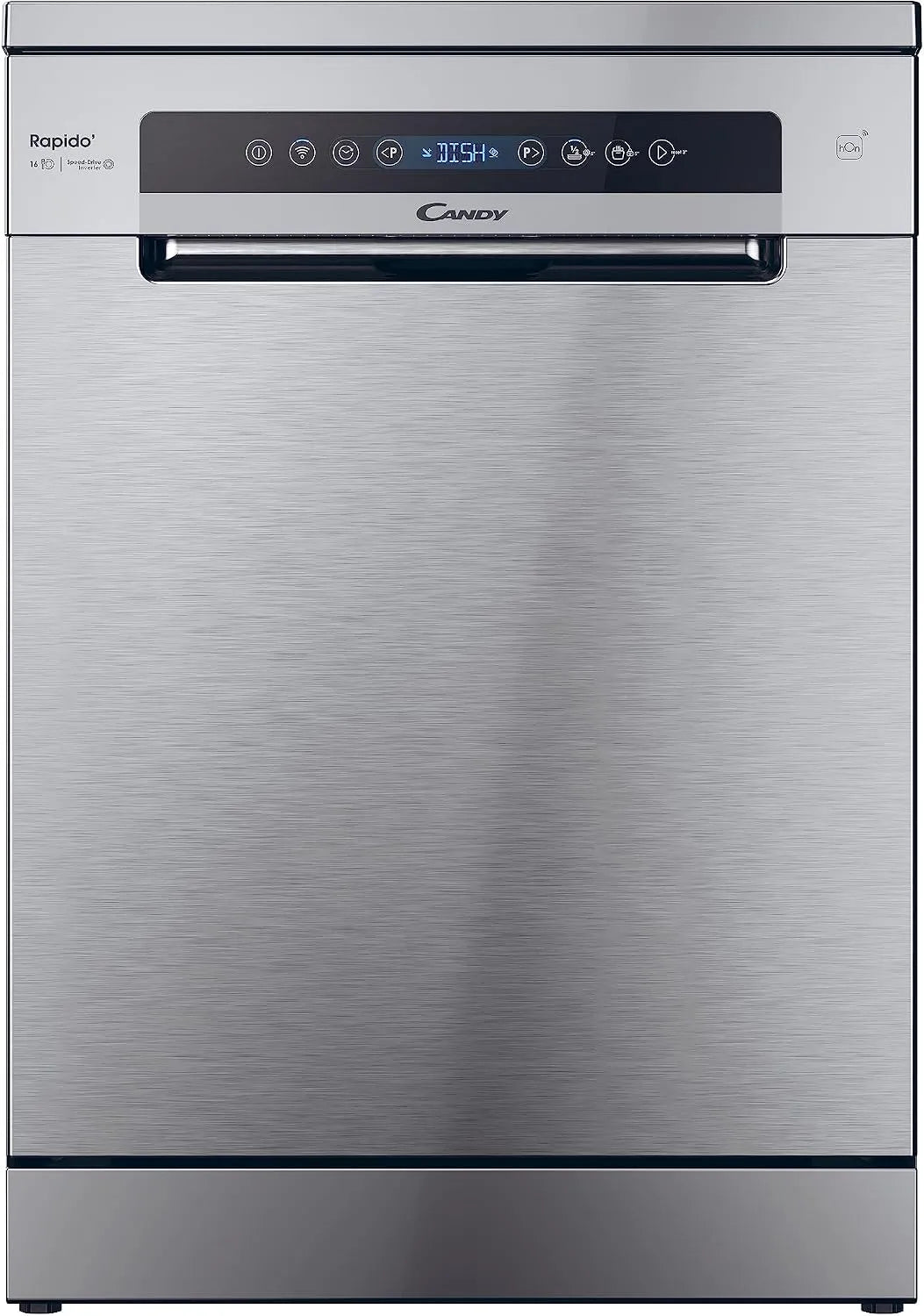 Candy 6C4F1X Lavastoviglie, 59, 7x59, 8x82 cm, 8 programmi, classe energetica C, Wi-Fi, acciaio inox, Smart Basket e Smart Door, 16 Coperti, Connesso