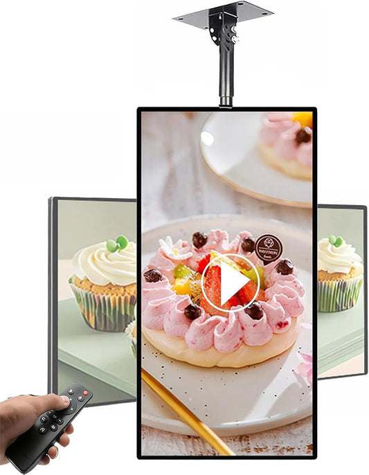 Display digital signage, 18.5 pollici, 1920 × 1080, display pubblicitario, montaggio a parete, Full HD, USB, visualizzazione pubblicitaria digitale