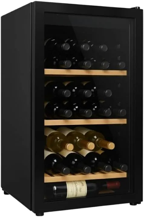Prodotto 22 bottiglie, Générique Cantina per vino di servizio, 92 litri, Piastrelle in legno, Temperatura 6 a 14°C, Porta vetrata doppio vetro