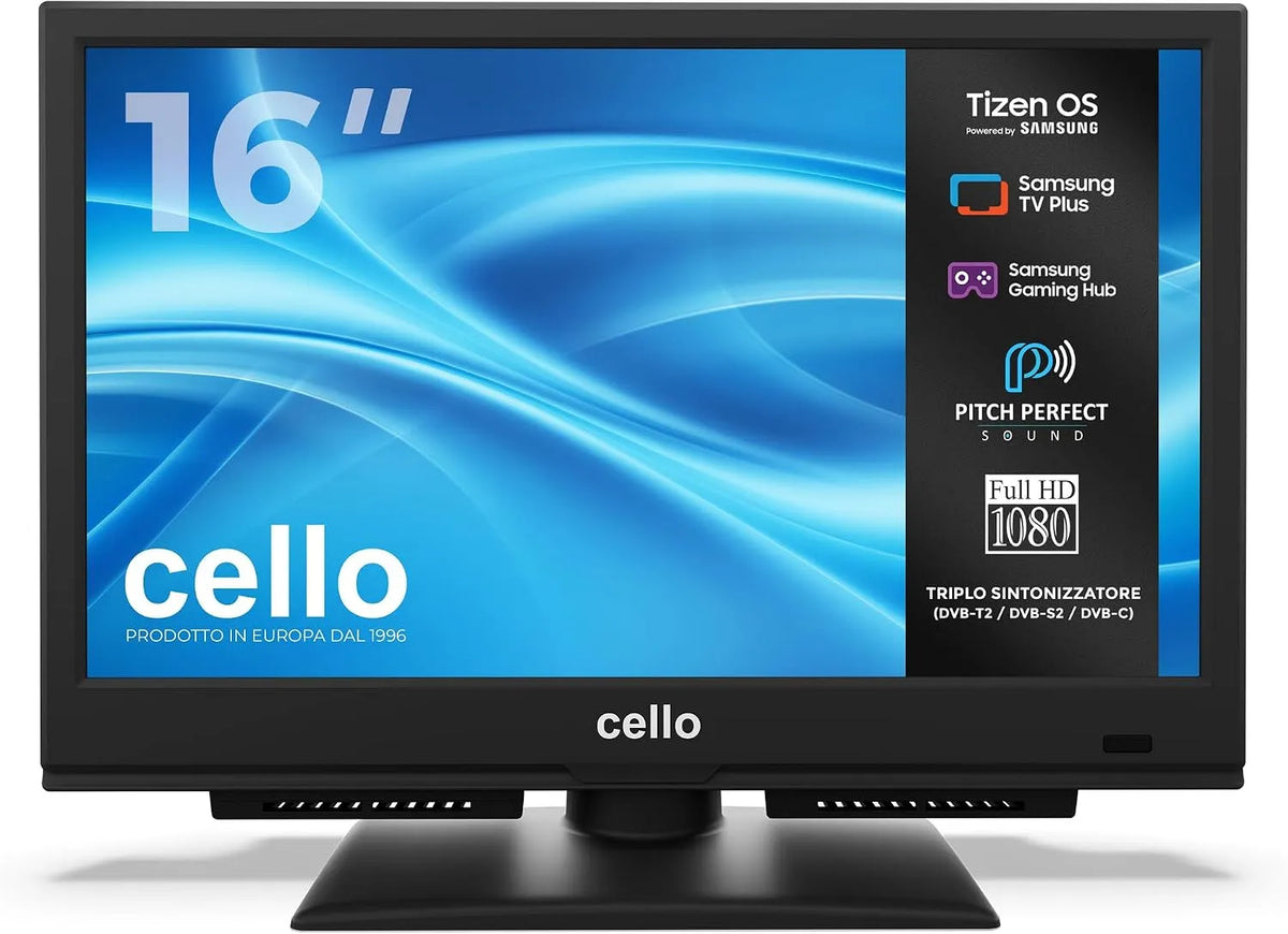 Samsung C1626TZH Smart TV, 16 pollici, televisore, Tizen OS, Bluetooth, triplo sintonizzatore, TV compatta ideale per cucina, camera e piccoli spazi