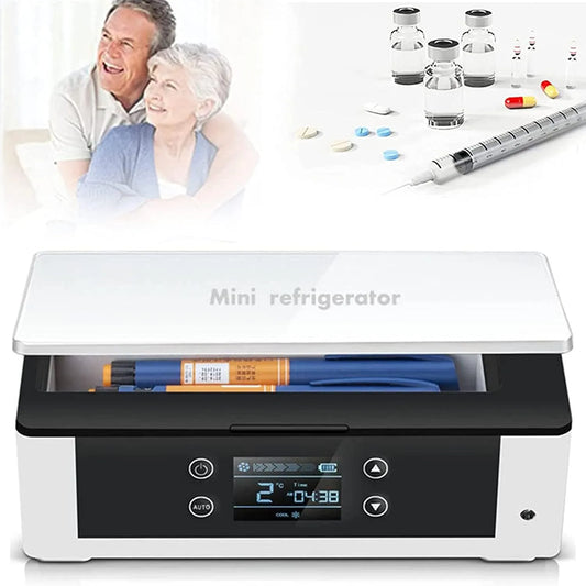 Frigorifero medico portatile, 2 a 8 °C, professionale, trasporto di insulina e farmaci, Diabete Mini Frigo Auto Temperatura Costante 2-8 °C, Custodia