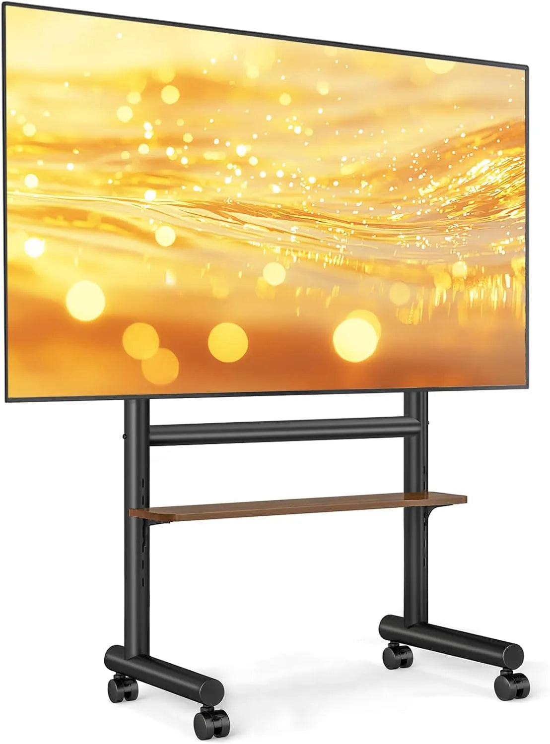 Smart TV 5Rcom, 85 pollici, televisore, ruote di trasporto, nero, Carrello TV Resistente con Ripiano & Portata 60kg, Design Regolabile, Mobilità