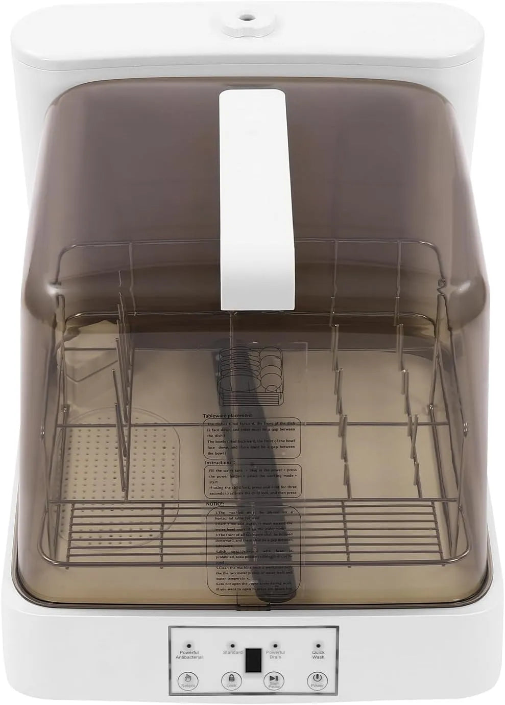 Lavastoviglie, 6 L, 800 W, touch, ampio serbatoio, lavabiancheria per appartamenti, 3 modalità di lavaggio, lavapavimenti da tavolo con serbatoio da 6