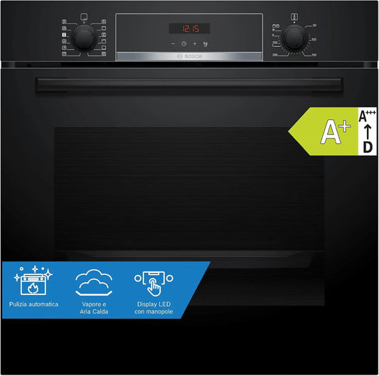 Bosch Serie 4 HQA574BB3 Forno elettrico, classe energetica A, vapore, Bosch HQA574BB3 Serie 4 Forno con Pulizia Pirolitca