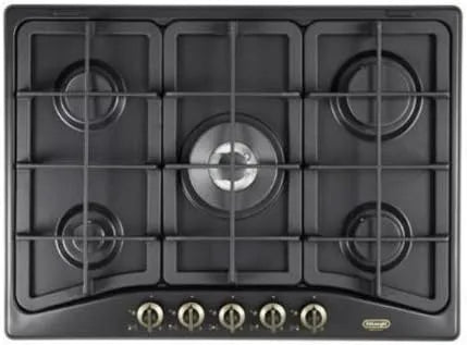 De'Longhi Piano cottura, 70 cm, da incasso, nero, Comandi Frontali, De'Longhi ANF 57 PRO Piano Cottura da Incasso 70 cm
