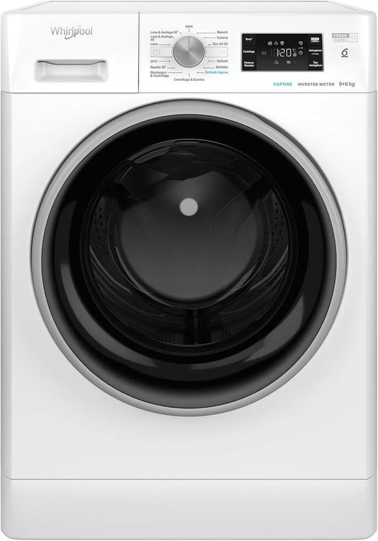 Whirlpool Lavasciuga, 9+6 kg, lavatrice, asciugatrice, FFWDB 964489 BSV IT, Lavasciuga 9+6 Kg Carica Frontale