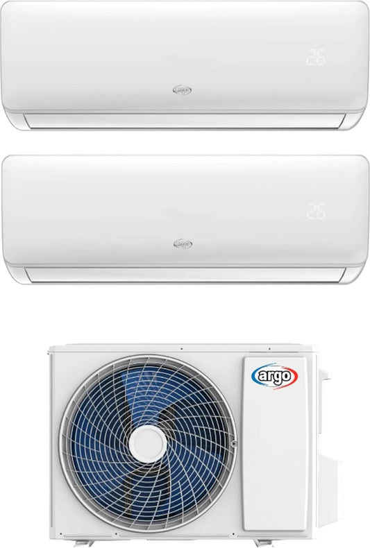 Prodotto con Pompa di calore, Climatizzatore Dual Split 9000 + 12000 Btu, Classe energetica A++, A+