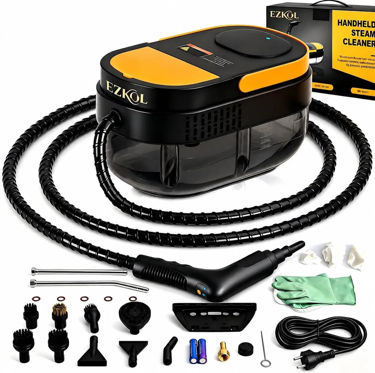 Pulitore a vapore 15s, 2500 W, portatile, 3 bar, riscaldamento rapido 15s, Pulitore a vapore ad alta pressione 2500W portatile