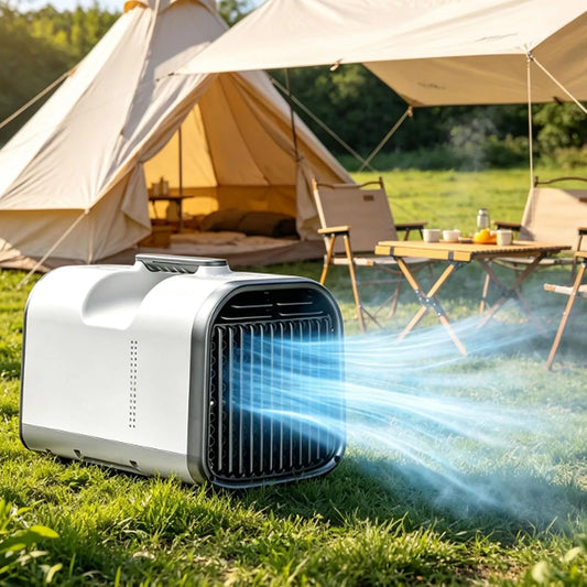 Condizionatore 4400BTU/5100BTU 12ore, 16 a 32 °C, portatile, timer, 2 zone di temperatura, temperatura di raffreddamento 16-32°C, for roulotte
