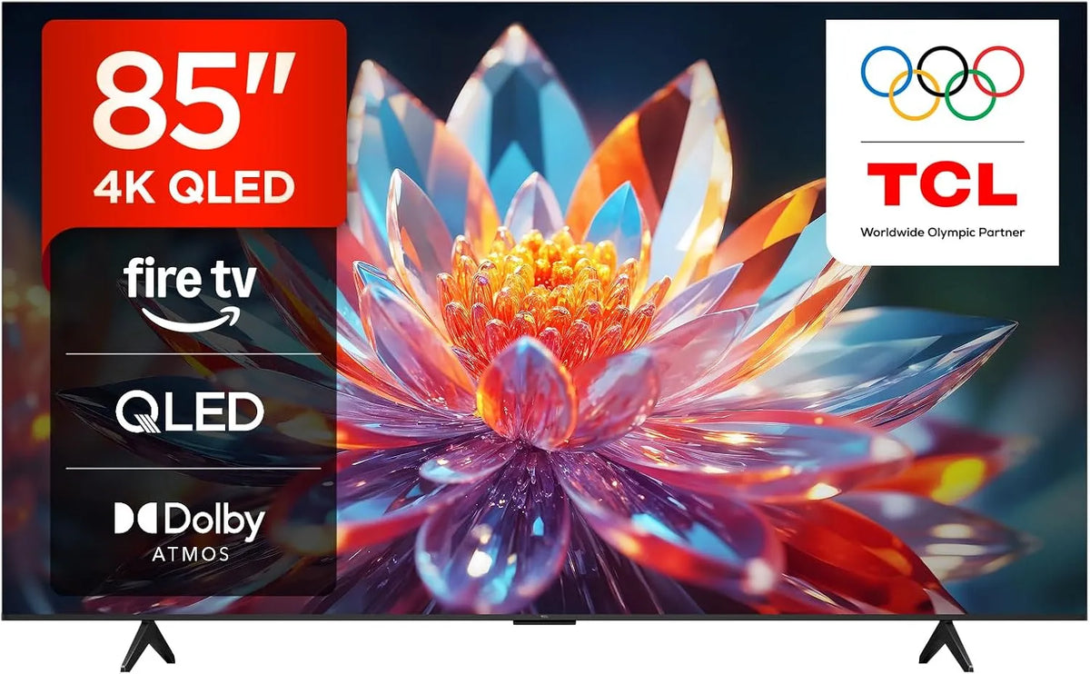 TCL 85T6C Smart TV, 85 pollici, televisore, 4K UHD, QLED, HDR, audio Dolby, Fire TV con Dolby Atmos