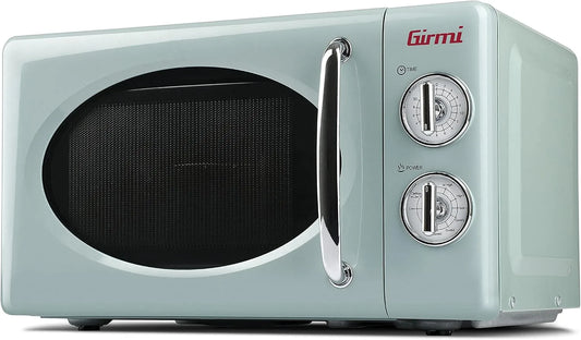 Forno a microonde, 20 L, 800 W, Girmi FM21 700+800W, timer, scongelamento, verde, Timer 30 min, 20 Litri, Vintage Design, Cottura combinata, Funzione