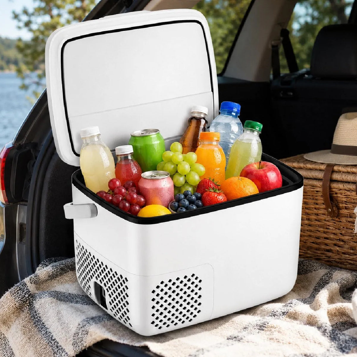 Frigorifero portatile 12, 24v, 18 L, 24 V, auto, 2 zone di temperatura, mini frigo portatile, Controllo Digitale LED, Cooler Elettrico Compatto 12
