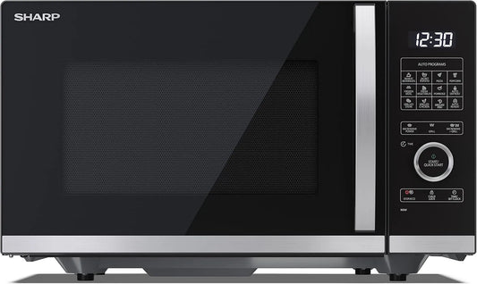 Sharp QG254AEB Forno a microonde, 490 x 288 x 411 cm, 900/1000 W, grill, scongelamento, nero, 10 livelli di potenza, colore: Nero