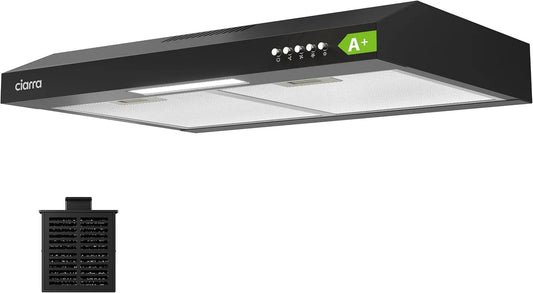 CIARRA CBCB6903D Cappa aspirante, 60cm, 58 dB, classe energetica A, cappa da cucina, nero