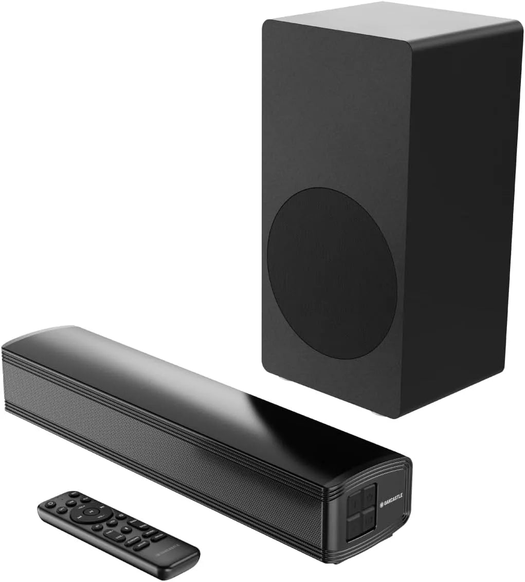 Smart TV, televisore, Oakcastle SB40, 1 con Subwoofer Cablato 90W RMS, Oakcastle SB40 Xtra Soundbar per TV 2.1 con Subwoofer Cablato 90W RMS
