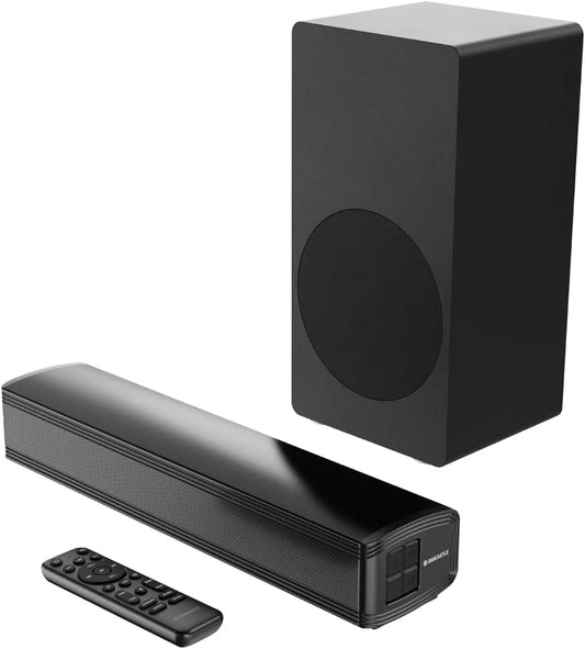 Smart TV, televisore, Oakcastle SB40, 1 con Subwoofer Cablato 90W RMS, Oakcastle SB40 Xtra Soundbar per TV 2.1 con Subwoofer Cablato 90W RMS