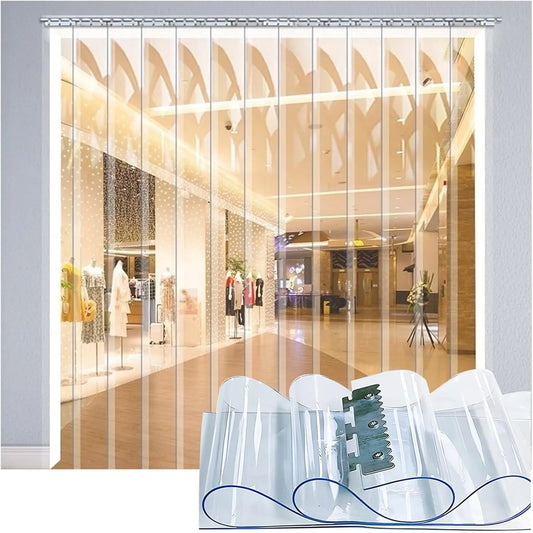 Prodotto 180 x 400 cm, Heavy Du PVC Vinyl Strip ain Door Kit, 87 x 157, 48 in, 70, per magazzini, frigoriferi, refrigeratori, Bher e uso industriale