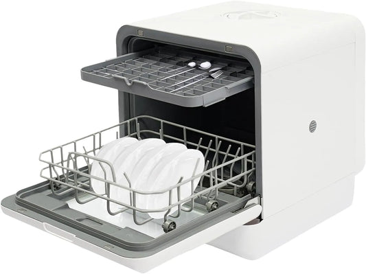 Lavastoviglie, 6 L, 4 programmi, bianco, per famiglie da 4 a 6 persone, asciugatura automatica, conservazione antibatterica