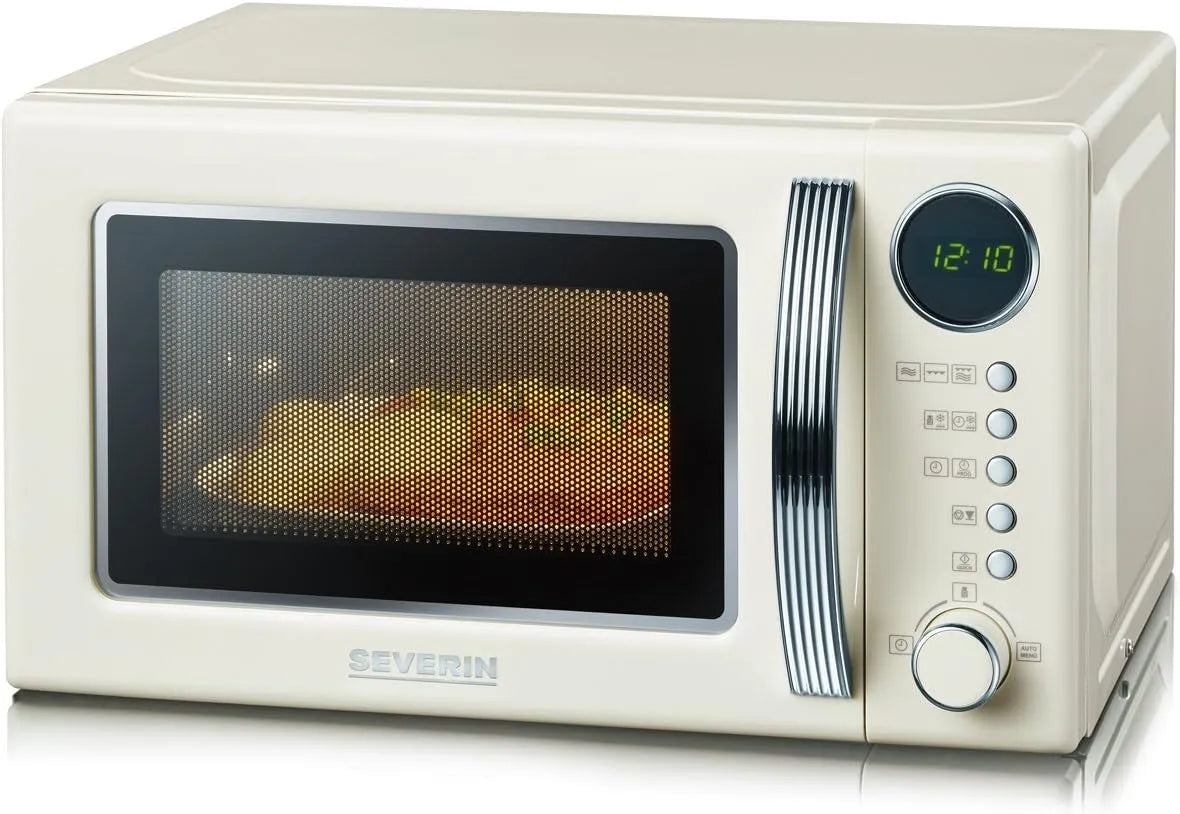 Severin Forno a microonde, 20 L, 700/1000 W, 8 programmi, grill, timer, display digitale, Crema