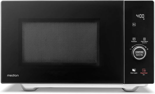 Forno a microonde, 25 L, 11 programmi, grill, acciaio inox, 2100 watt funzione aria calda, 900, 25 litri, 10 livelli di potenza