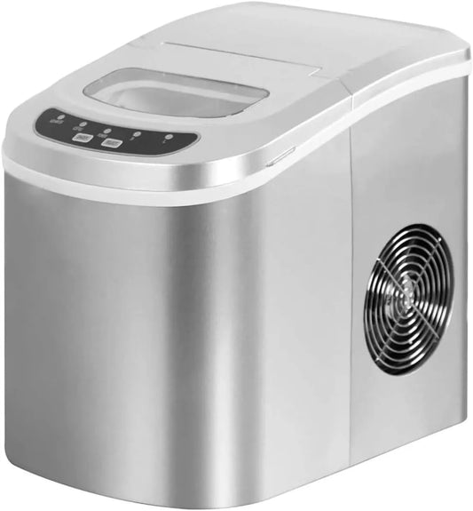 Prodotto Fabbricatore di ghiaccio Macchina for il ghiaccio portatile da appoggio con capacità di 27 libbre Macchina for il ghiaccio in argento