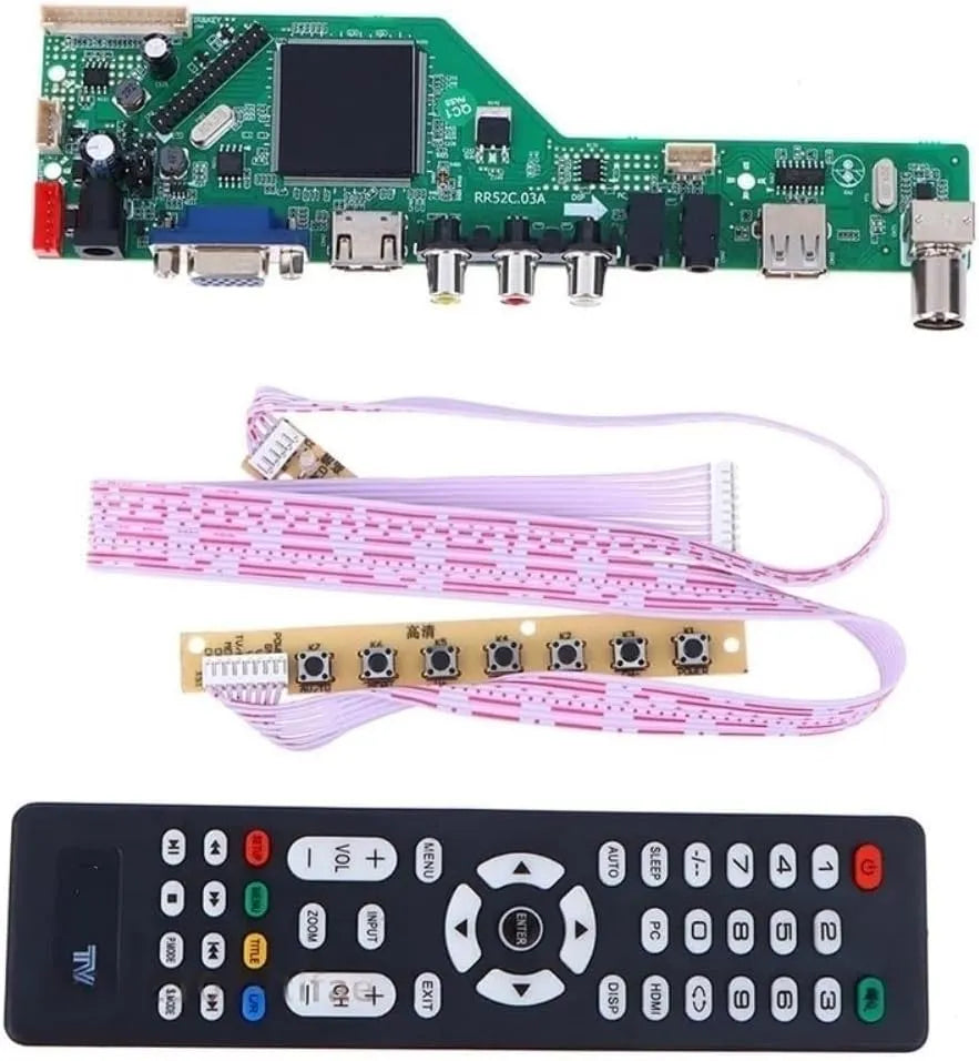 Smart TV YY30-1 RR52C.03A, televisore, DVB-T2, display LCD, Scheda madre TV LCD YY30-1 RR52C.03A supporta DVB-T DVB-T2 con telecomando gratuito