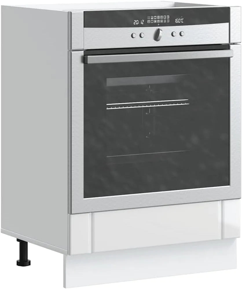 Forno a microonde, bianco, con molto spazio e piedini regolabili, armadietto da cucina compatto per forno e microonde