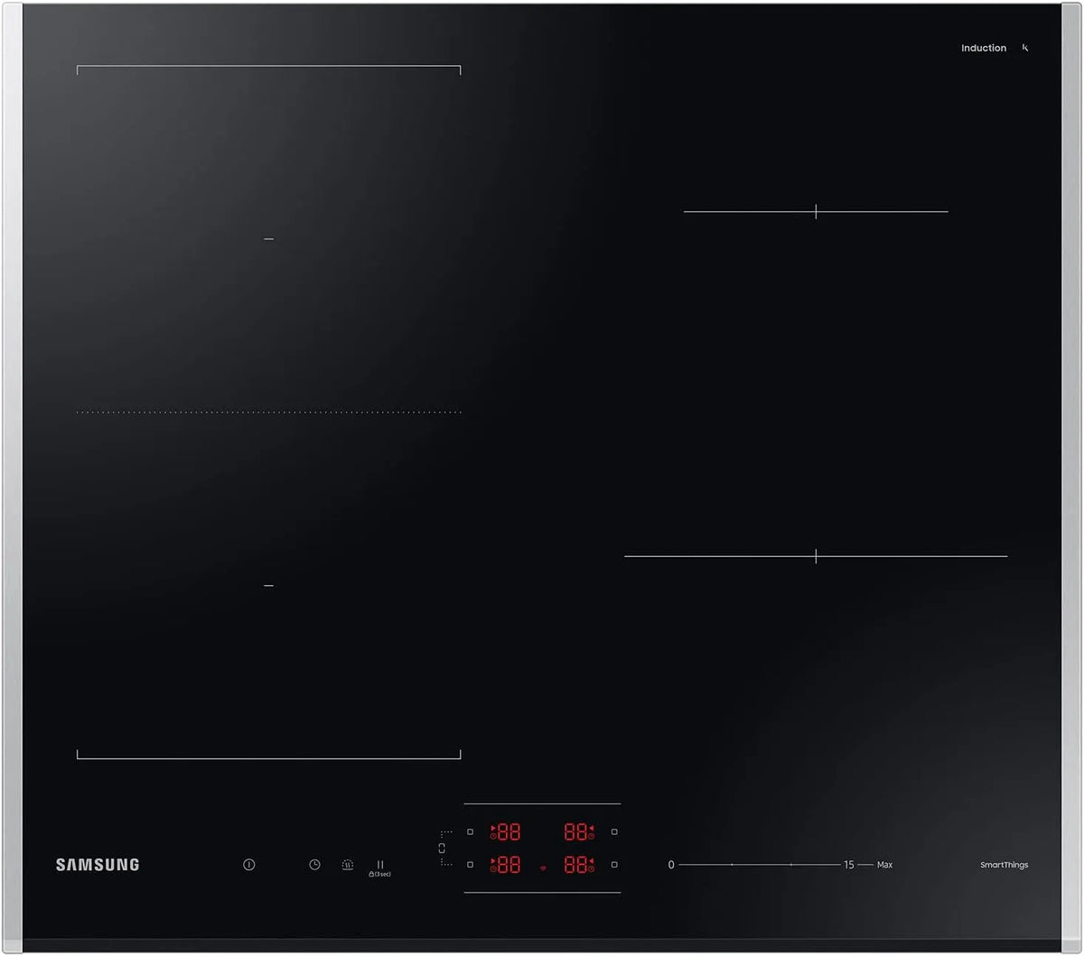 Samsung NZ64B5046JK/U1 Piano cottura elettrico, 60 cm, zona flessibile, autonomo, SmartThings, piastra elettrica, Autarkes, FlexZone, in vetroceramica