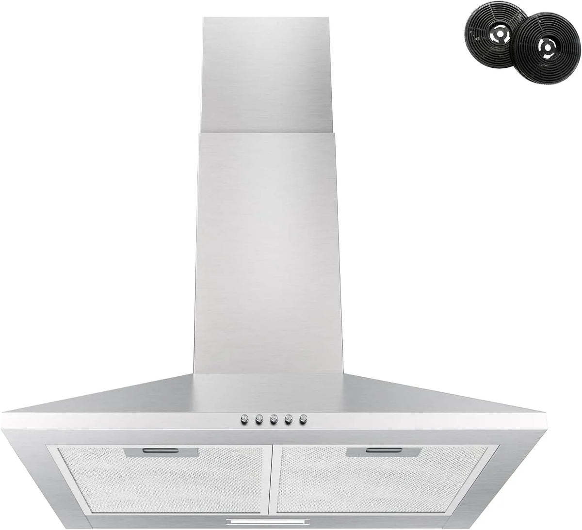 Dell CC110 Cappa aspirante, 60 cm, cappa da cucina, montaggio a parete, 3 livelli, acciaio inox, con filtro ai carboni attivi CC110