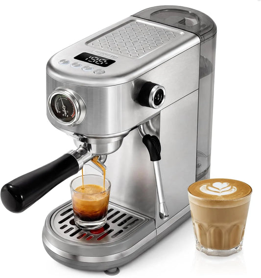 Macchina da caffè, HIBREW Macchina da Caffè Espresso Programmabile con Display LED e Manometro