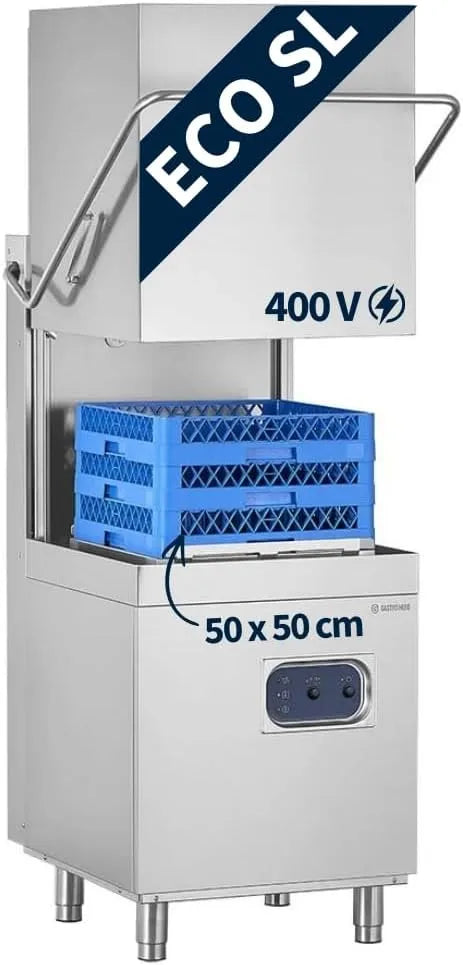 Lavastoviglie, 50 x 50 cm, 400 V, GastroHero HSME54SL, pompa di scarico, GastroHero Lavastoviglie Eco HSME54SL 400 V con dosatore detergente e