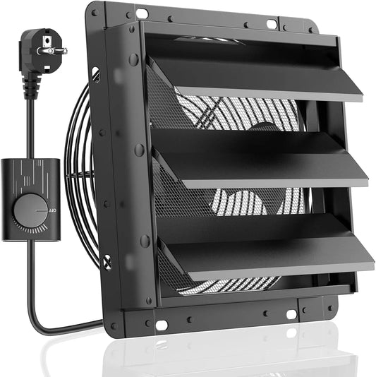 Ventilatore, 1100 m3/h, montaggio a parete, industriale, HG Power Ventilatore di Scarico 250 mm con Regolatore di Velocità Industriale da Parete