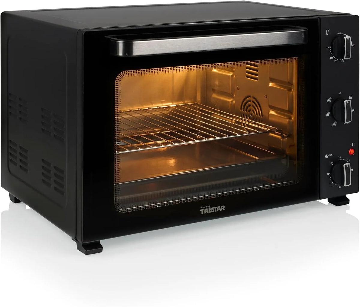 Forno elettrico OV-3665, 48 L, 1800 W, 6 programmi, timer, Porta Doppio Vetro, Luce Interna, Teglia e Griglia