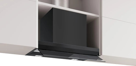 Cappa aspirante Serie 6 DBB67DP60, 60 cm, cappa da cucina, nero, cappa di design integrato, nero opaco