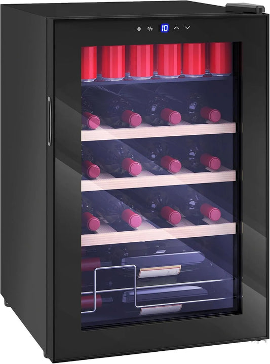 Cantinetta vino, 53 L, 12 bottiglie, 5 a 18 °C, HOMCOM Cantinetta Vino Refrigerata 12 Bottiglie 53L Silenziosa 5-18°C